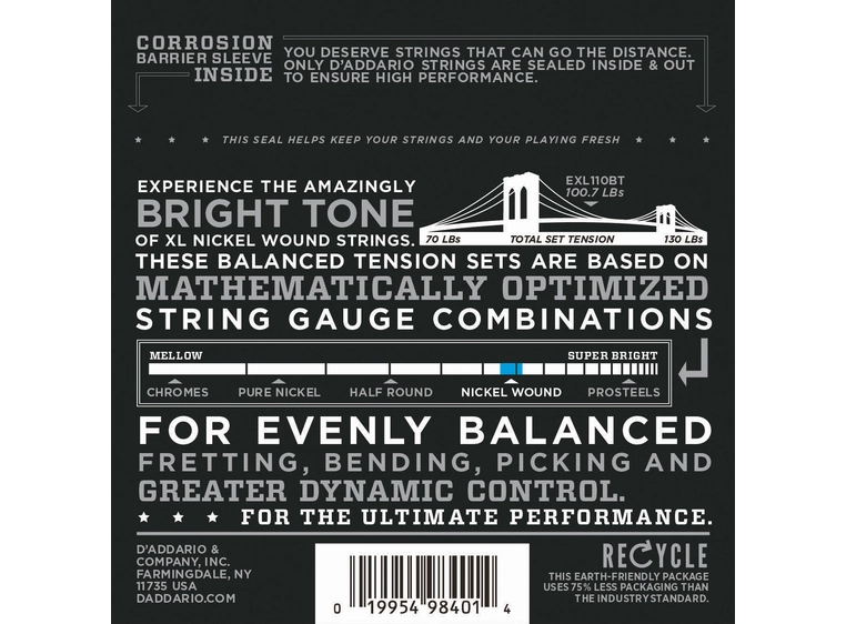 D'Addario EXL110BT BalTen El. gitar strenger (010-046) 